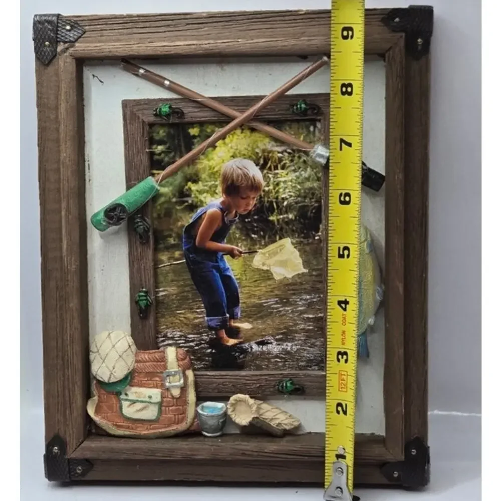 Fishing Gear Collectibles Wooden 3D Detailed Photo Frame The Heritage Mint NEW